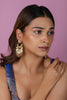 Pastel pink Beaded jadau chandbaali