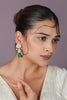 Handcrafter delicate earings with shades of green