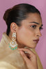 Traditional Jadtar Stone & Green Bead Danglers