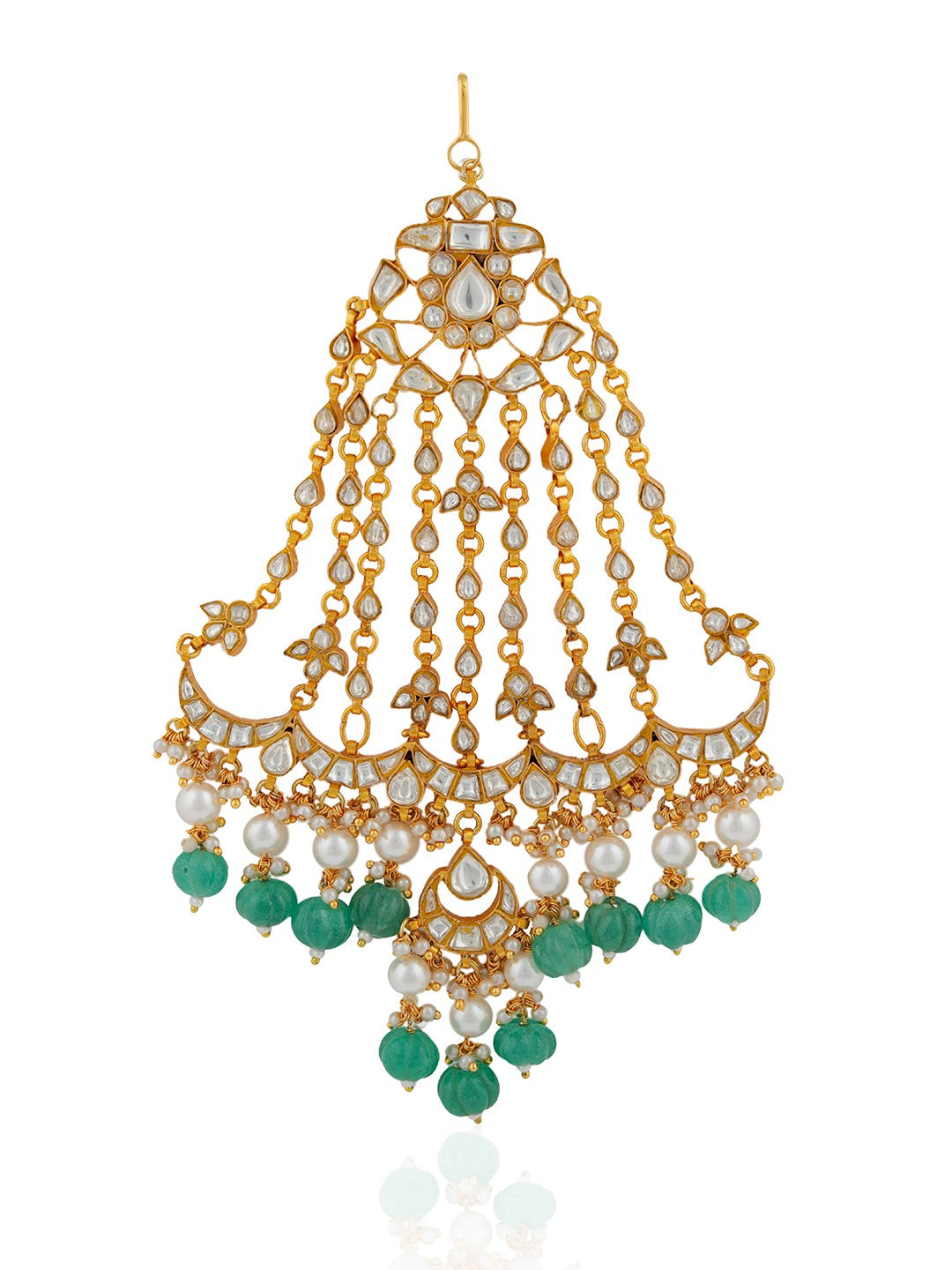 22kt gold plated traditional handcrafted green passa