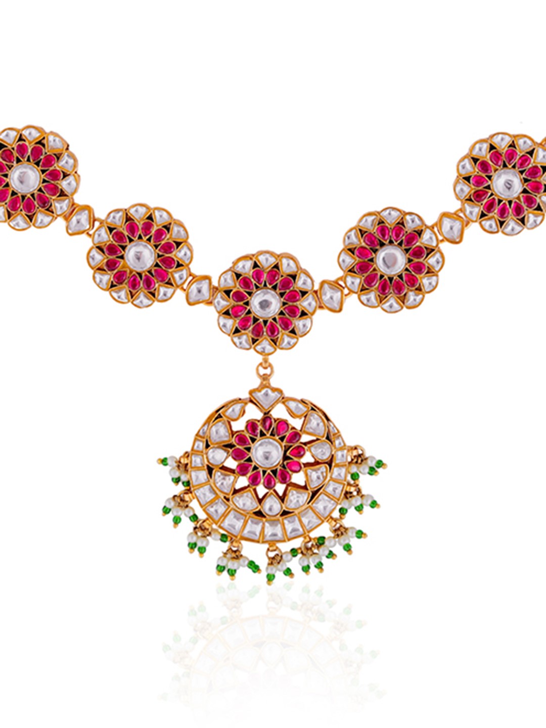 Rajasthani royal pink green uniquely handcraftedbold jadau mathapatti