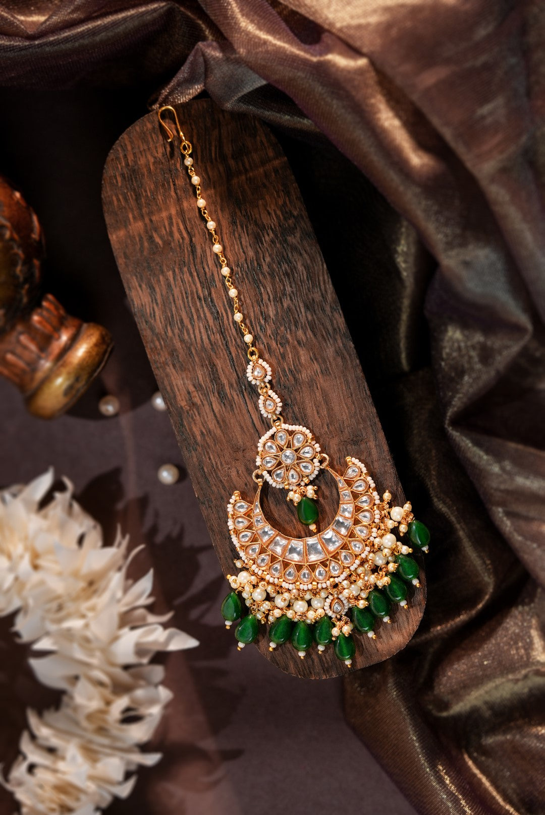 Gold-Plated Kundan Maangtikka