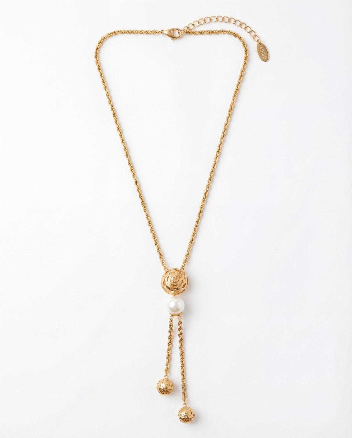 Pearl Rosette Lariat
