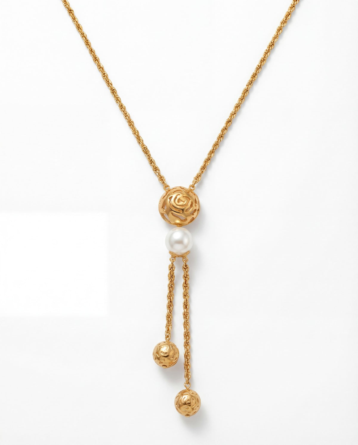 Pearl Rosette Lariat