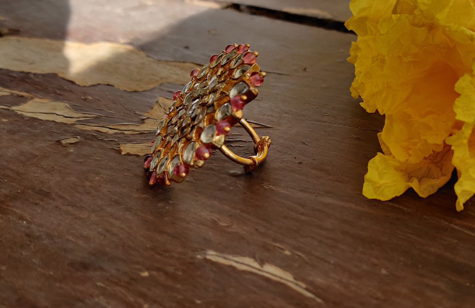 Light Pink Floral Ring