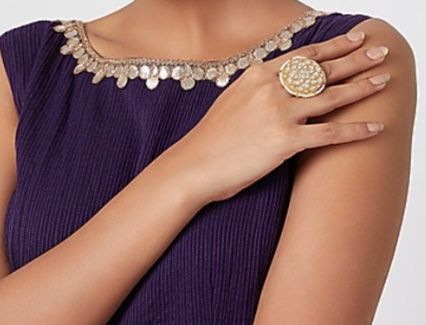 Dark Green Floral Ring