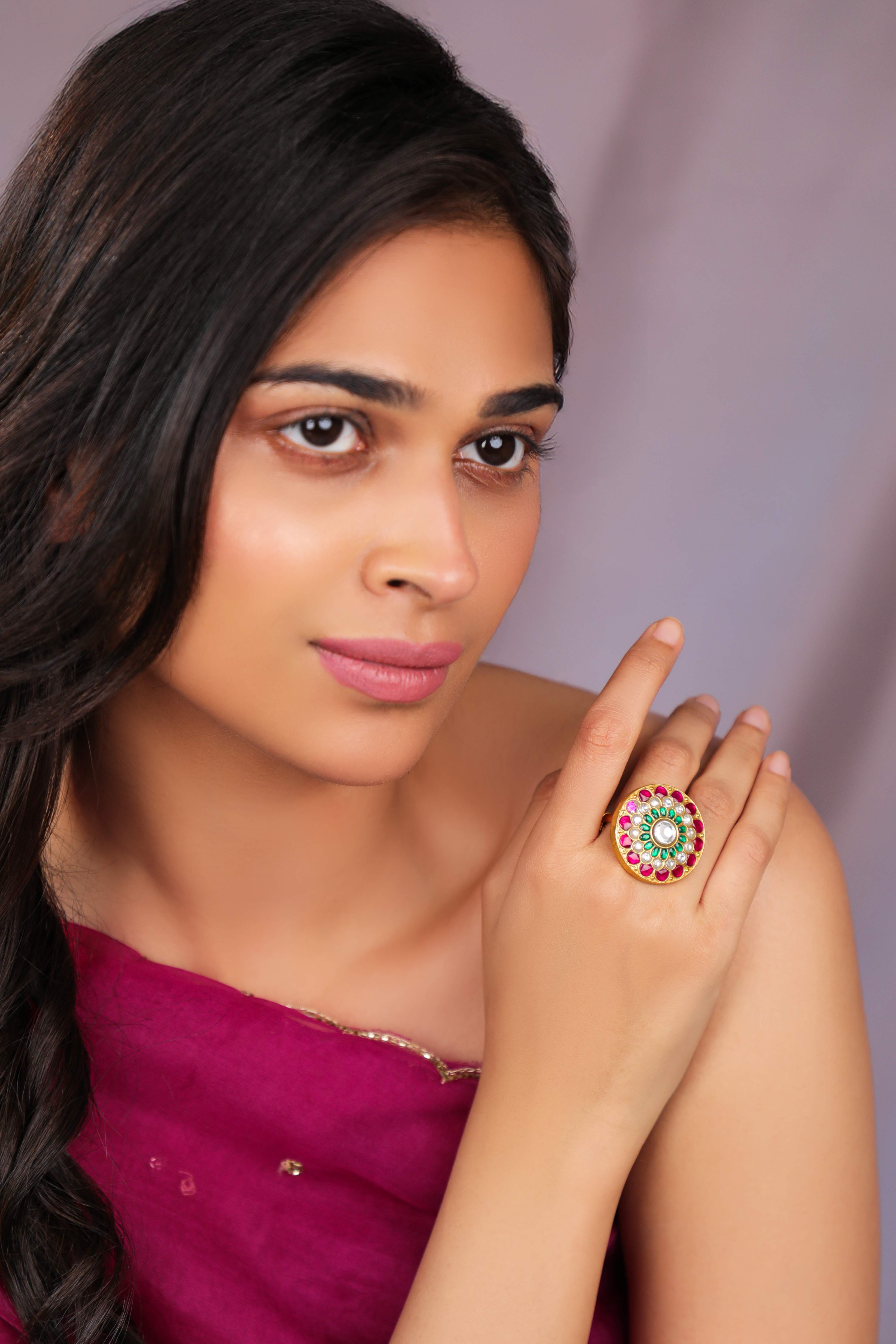 Multicolour FLoral ring adjustable