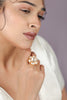 Floral design moissanite gold plated ring