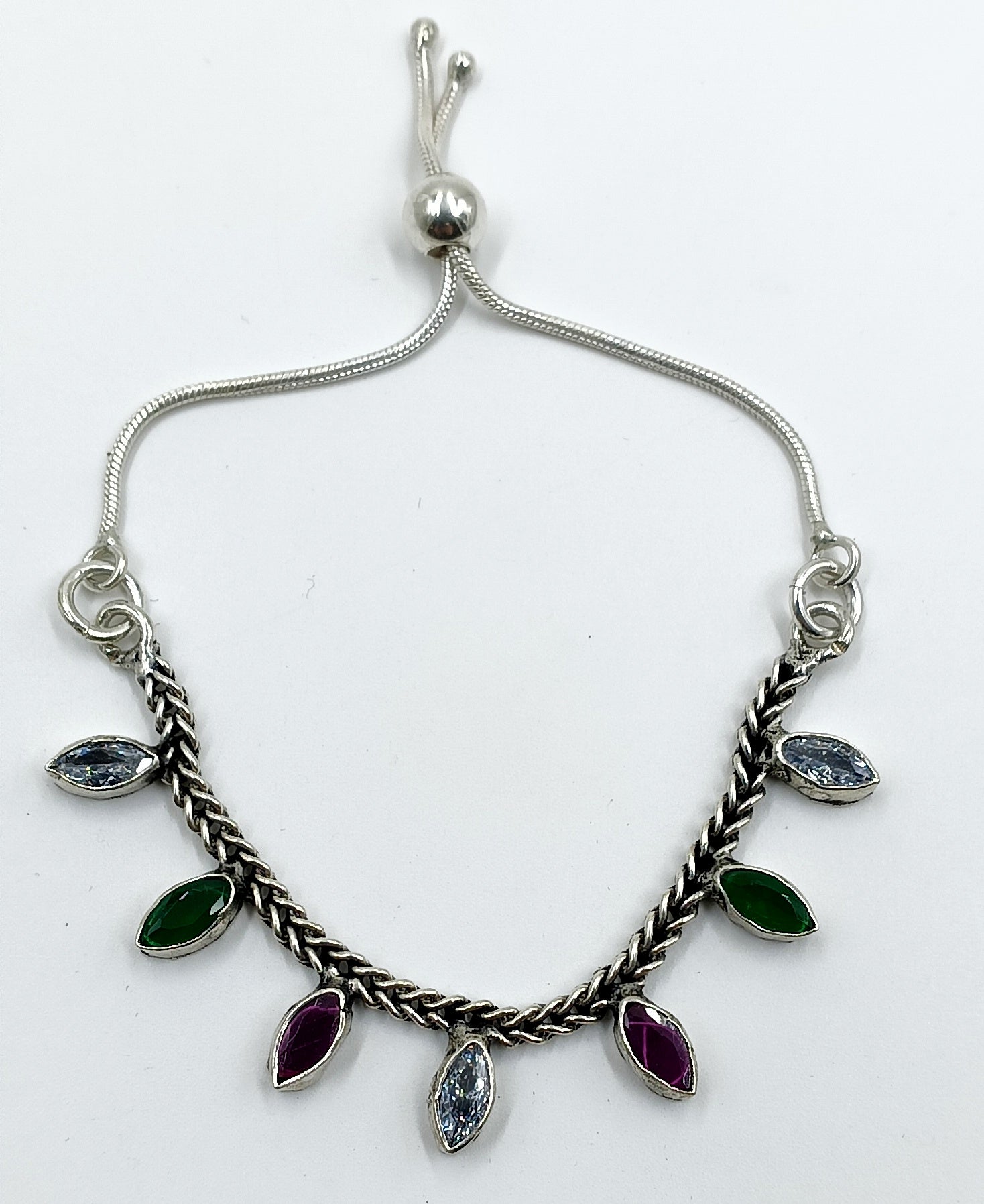 Marquise Charm Silver Bracelet