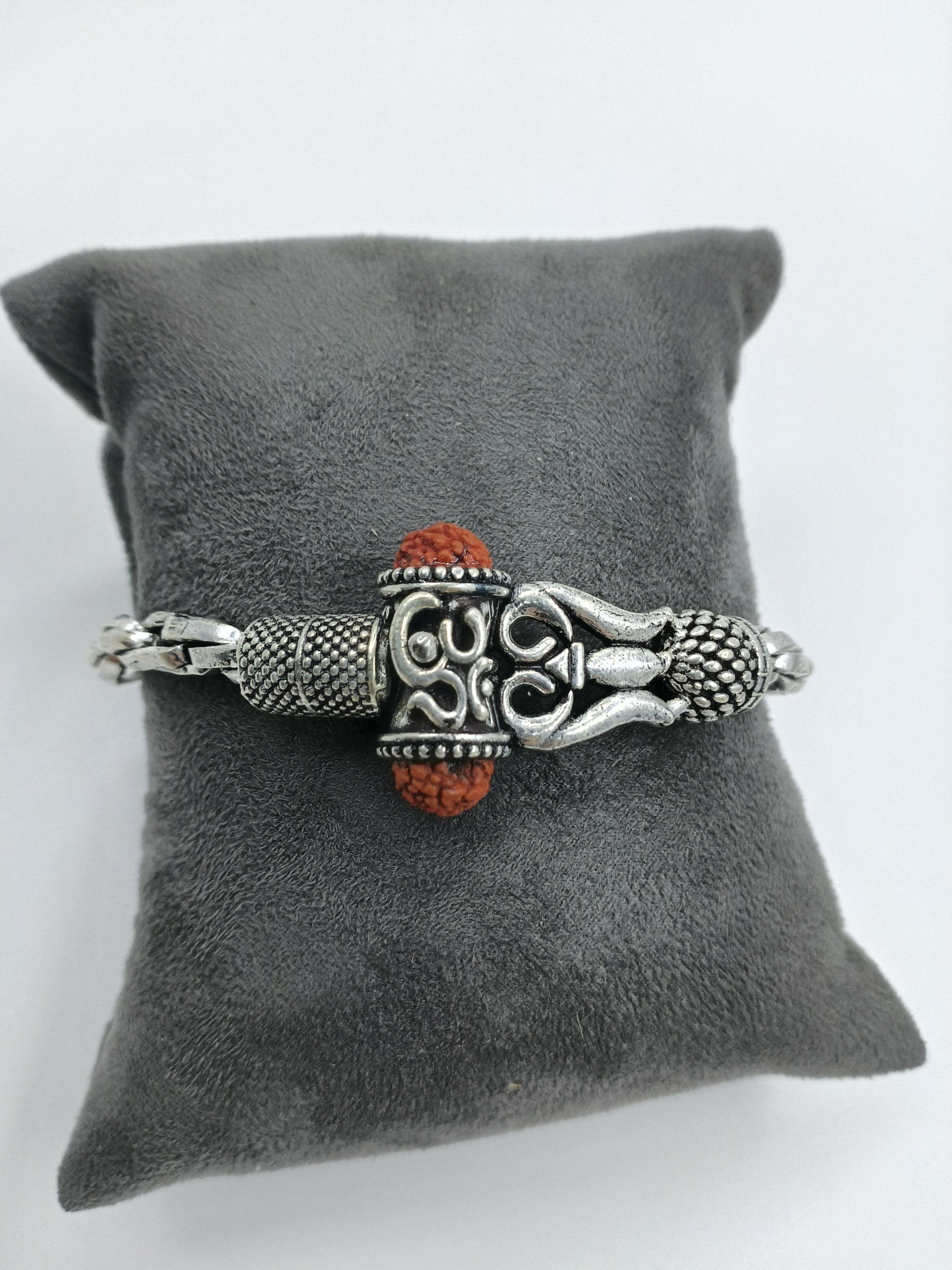 Rudraksha & Trishul Motif Bracelet