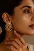 Navratna Stud Earrings in Gold Finish