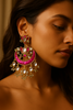 Fuchsia Lotus Chandbali Earrings