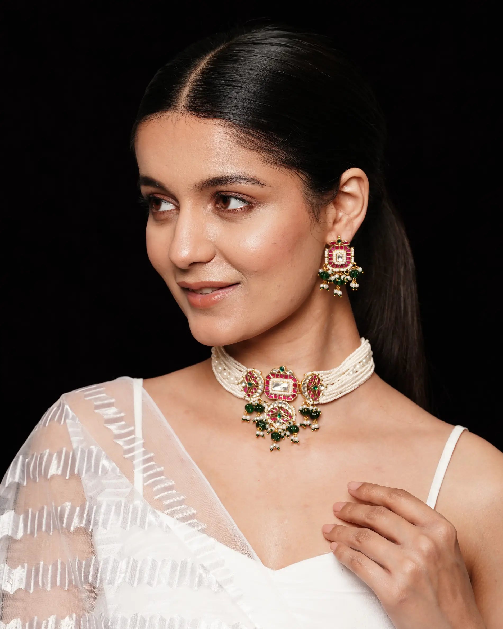 Jadau Kundan Choker with Earrings