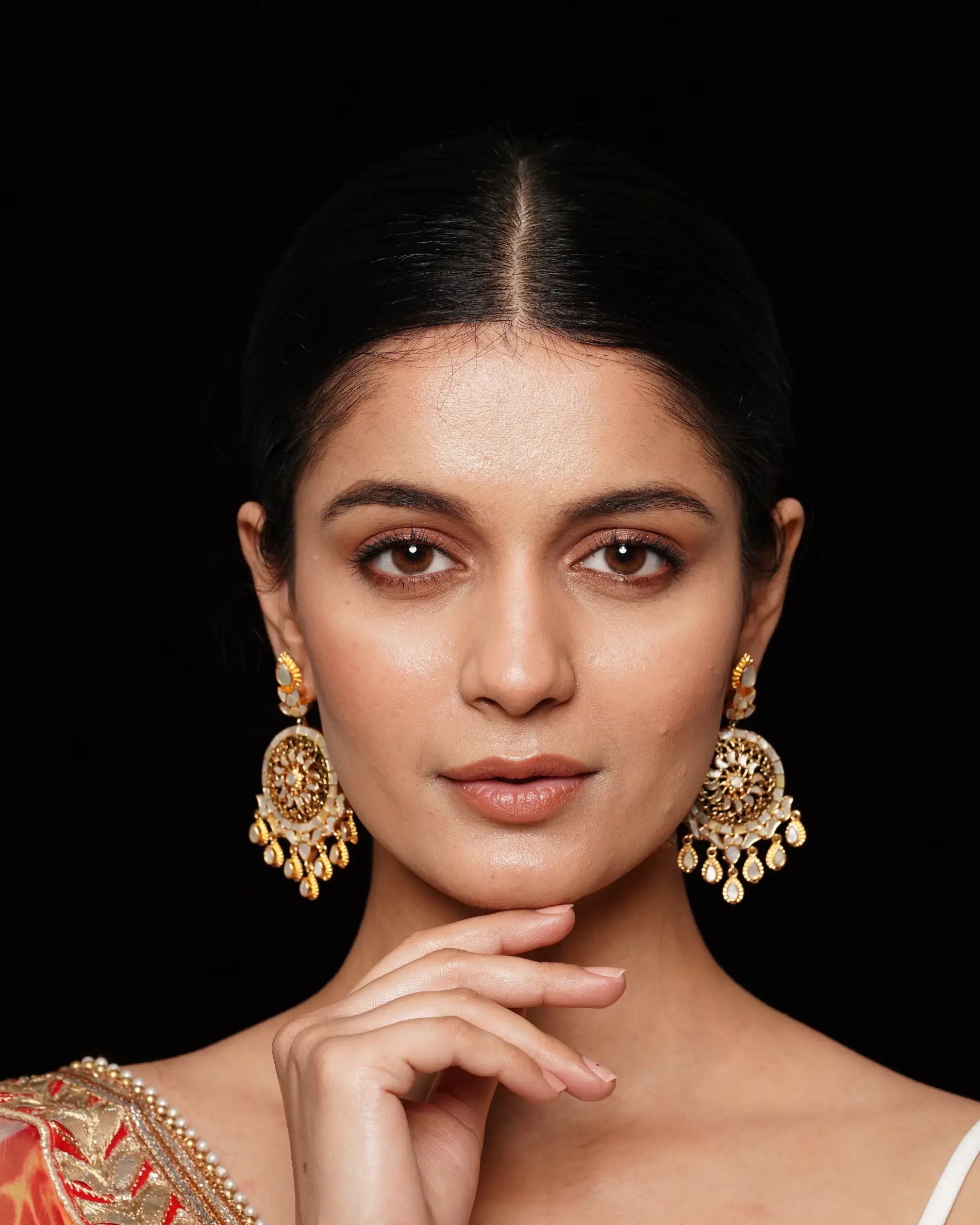 Mother of Pearl Chandbali Earrings