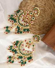 Jadau Kundan Chandbali Earrings 2