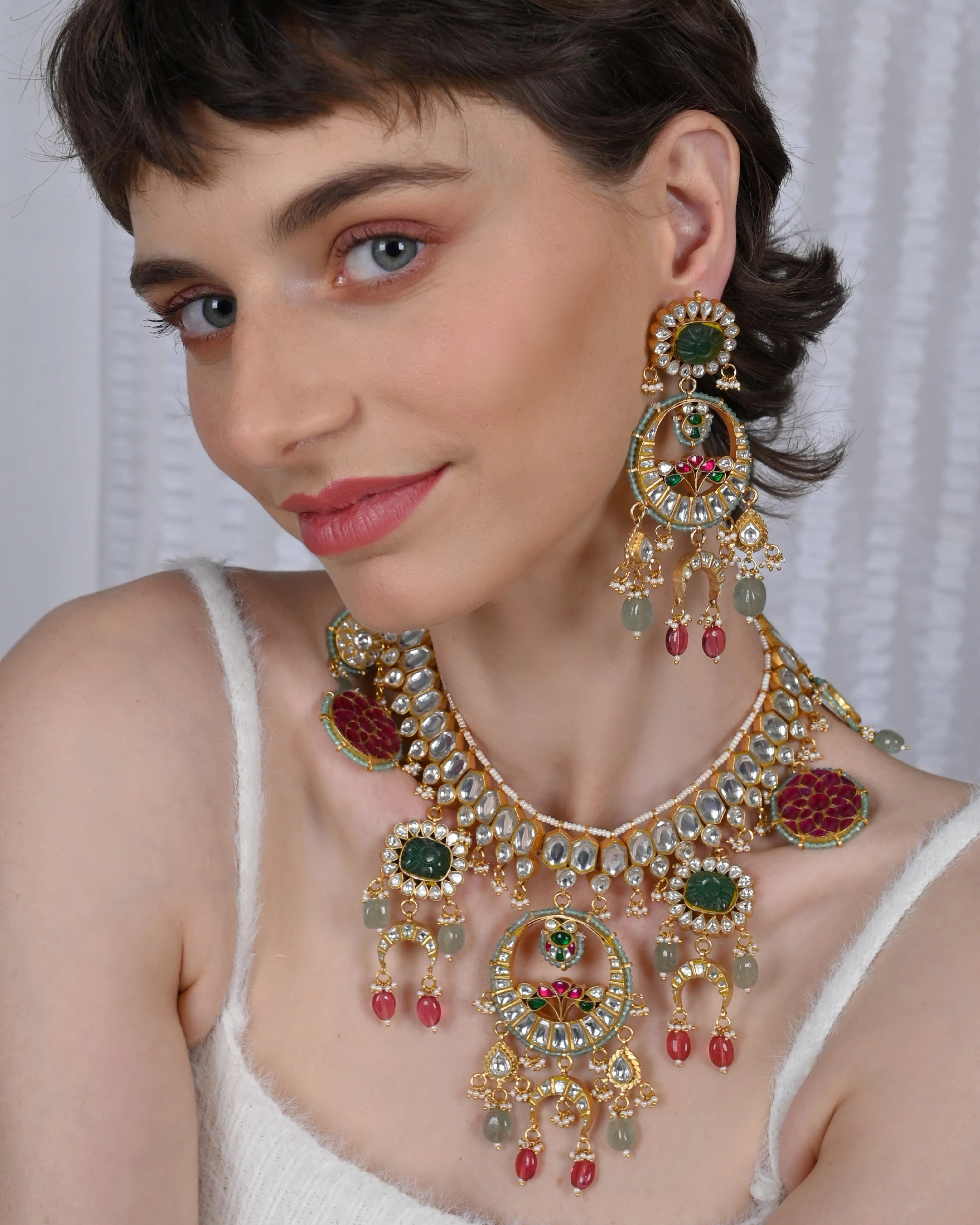 Jadau Kundan Necklace with Earrings 3