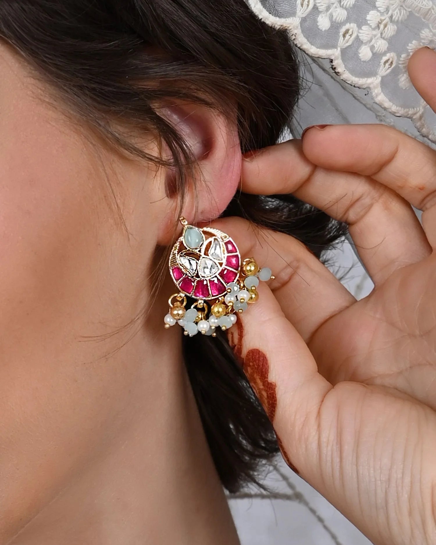 Jadau Kundna Necklace with Earrings
