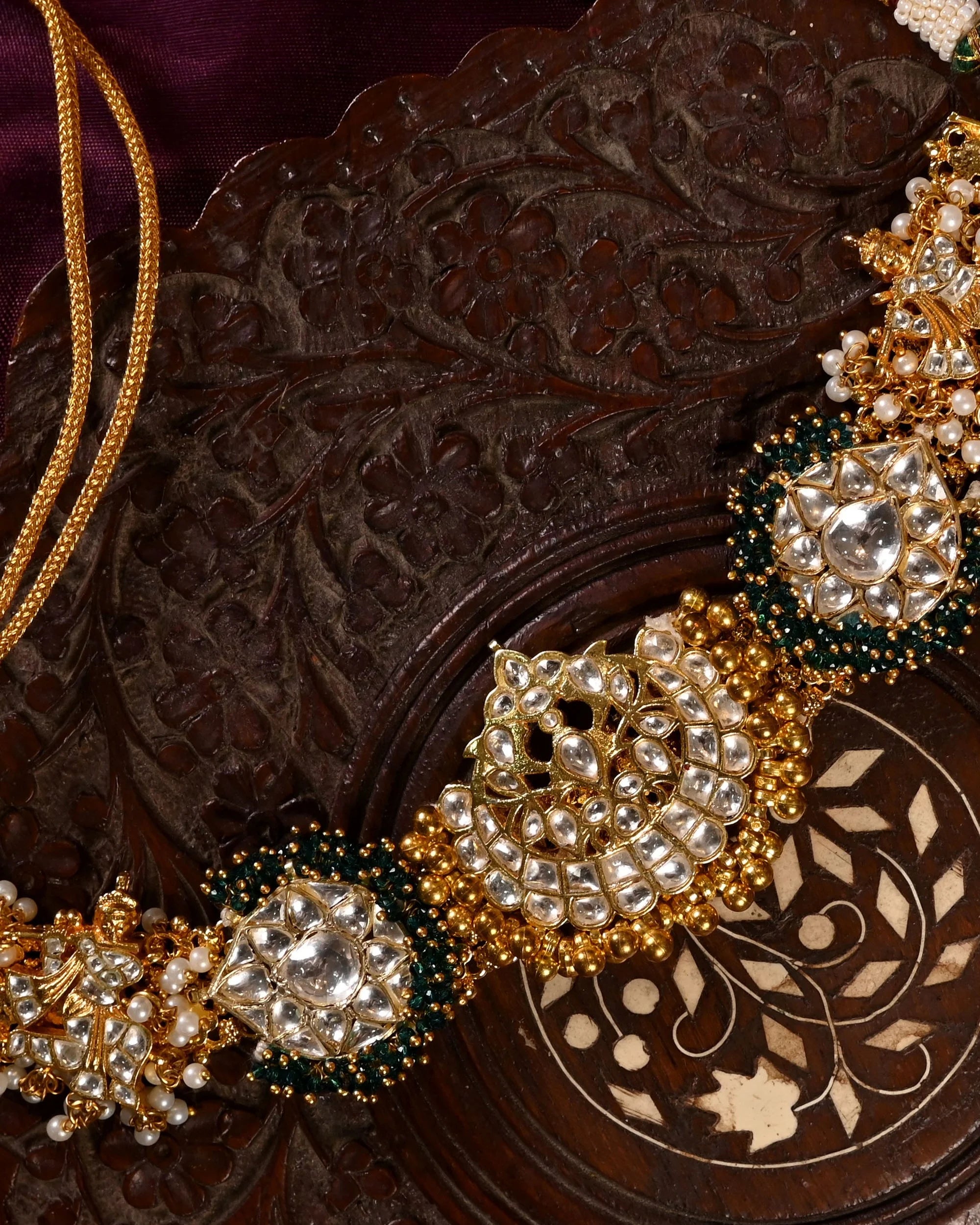 Jadau Kundan Fusion Choker with Earrings 2