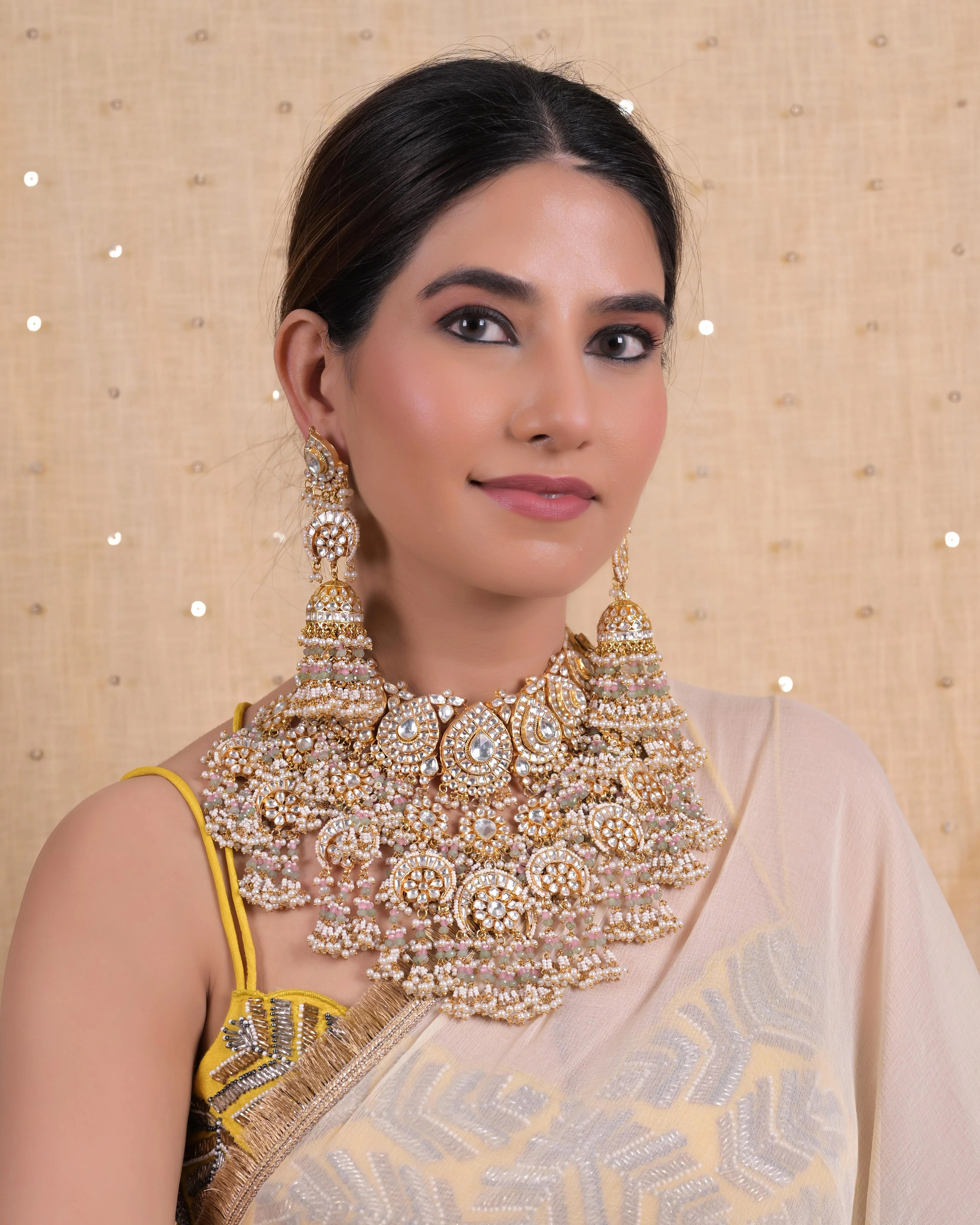 Jadau Kundan Necklace with Earrings 4