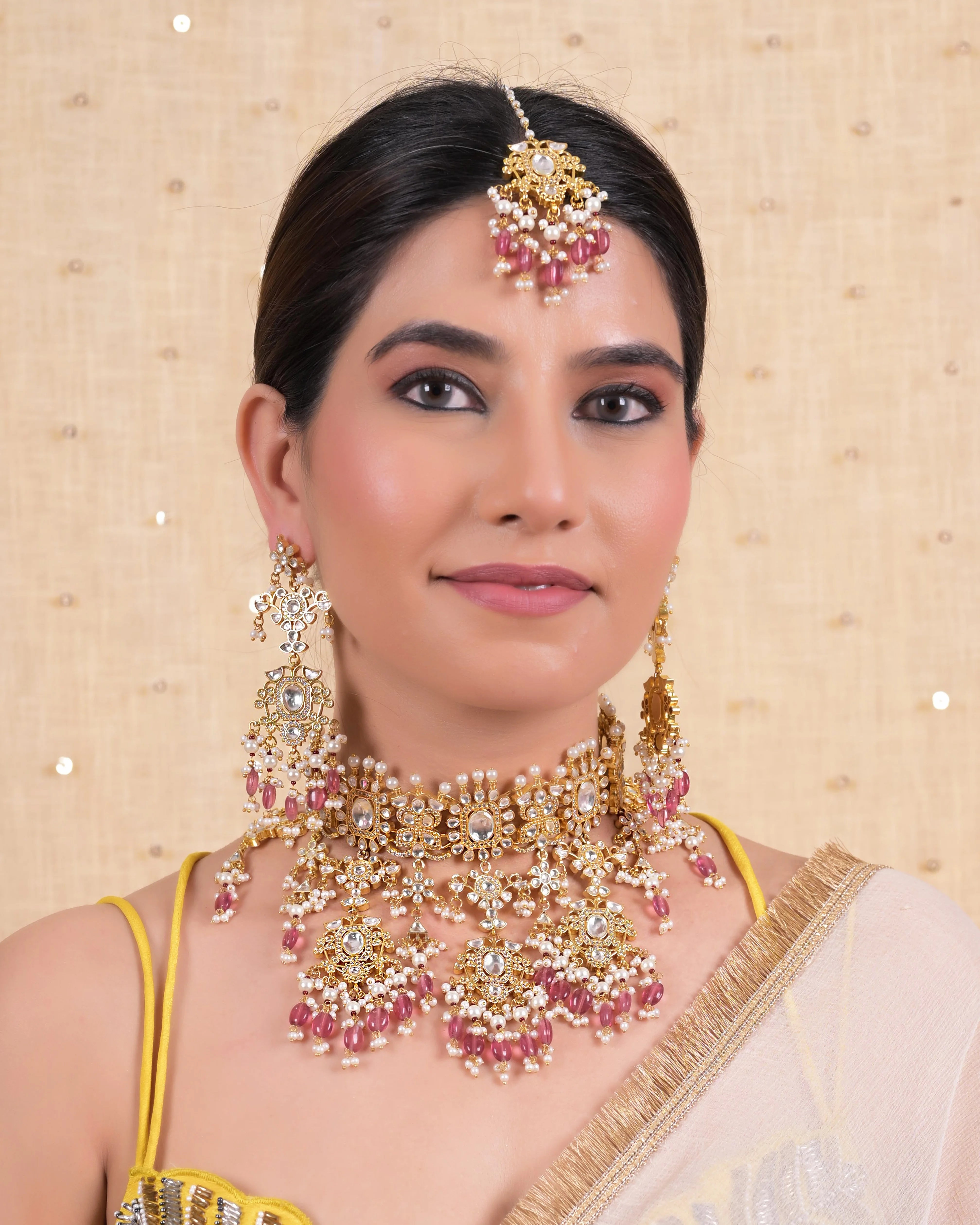 Jadau Kundan Necklace with Earrings 5