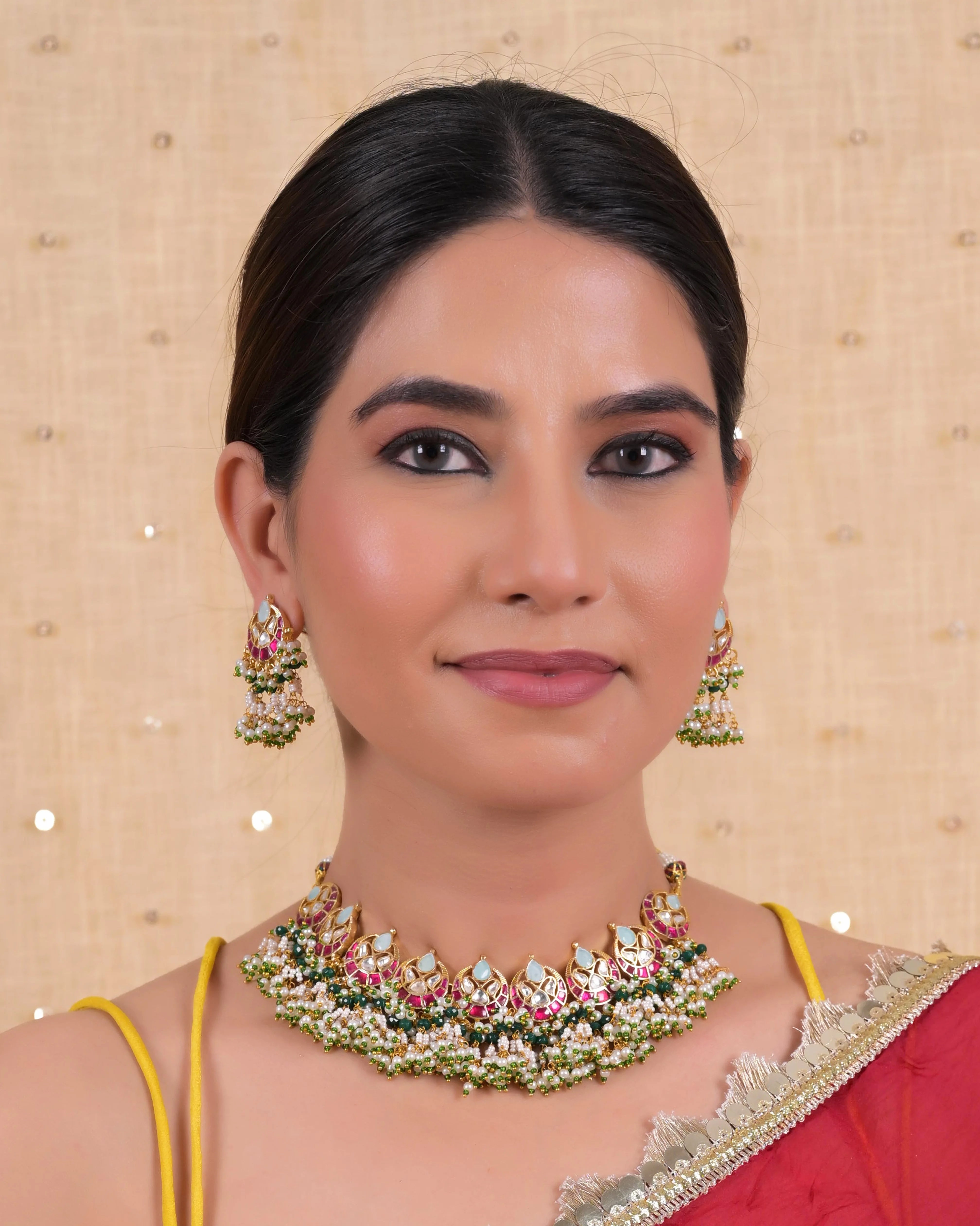 Jadau Kundan Necklace with Earrings 6