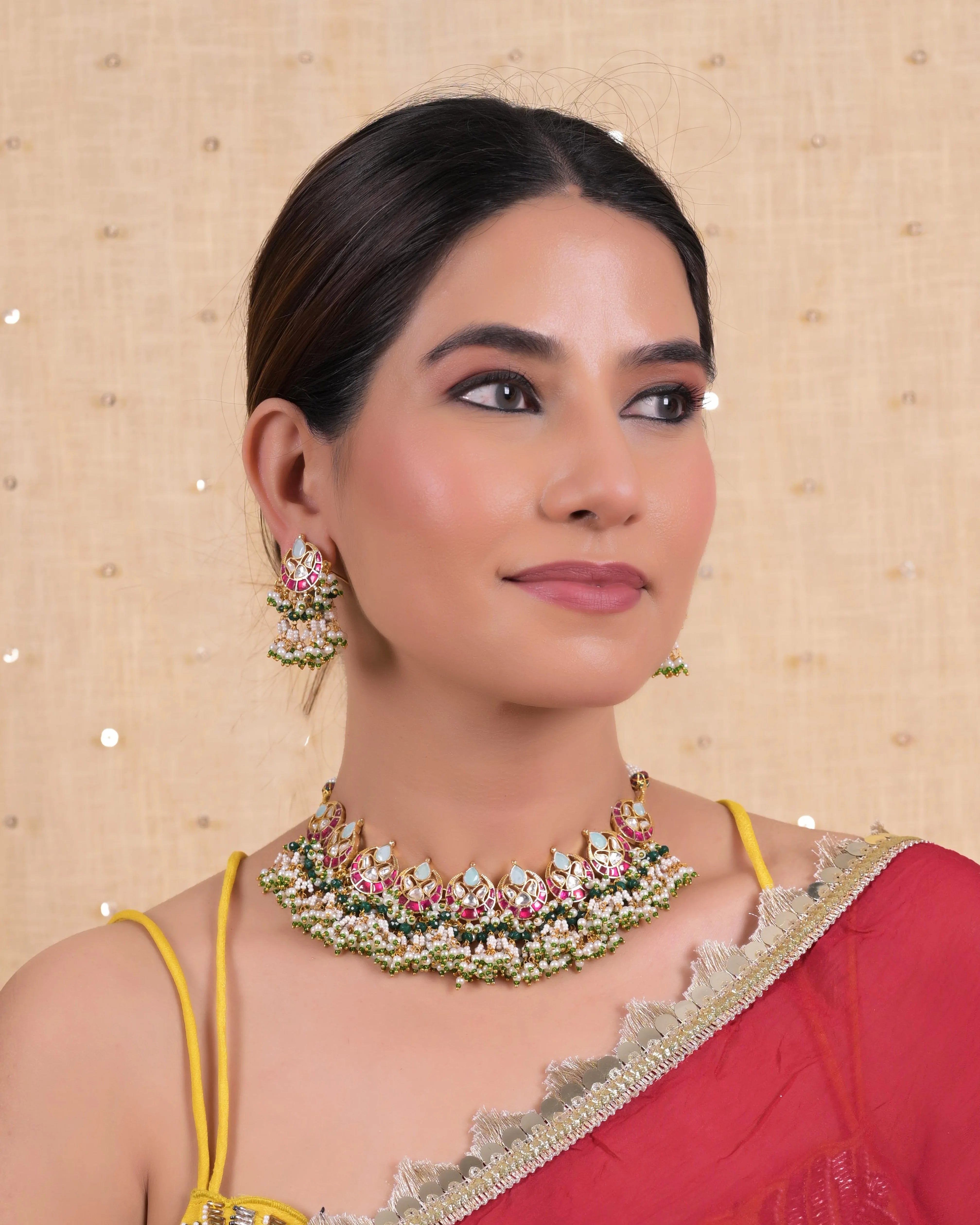 Jadau Kundan Necklace with Earrings 6