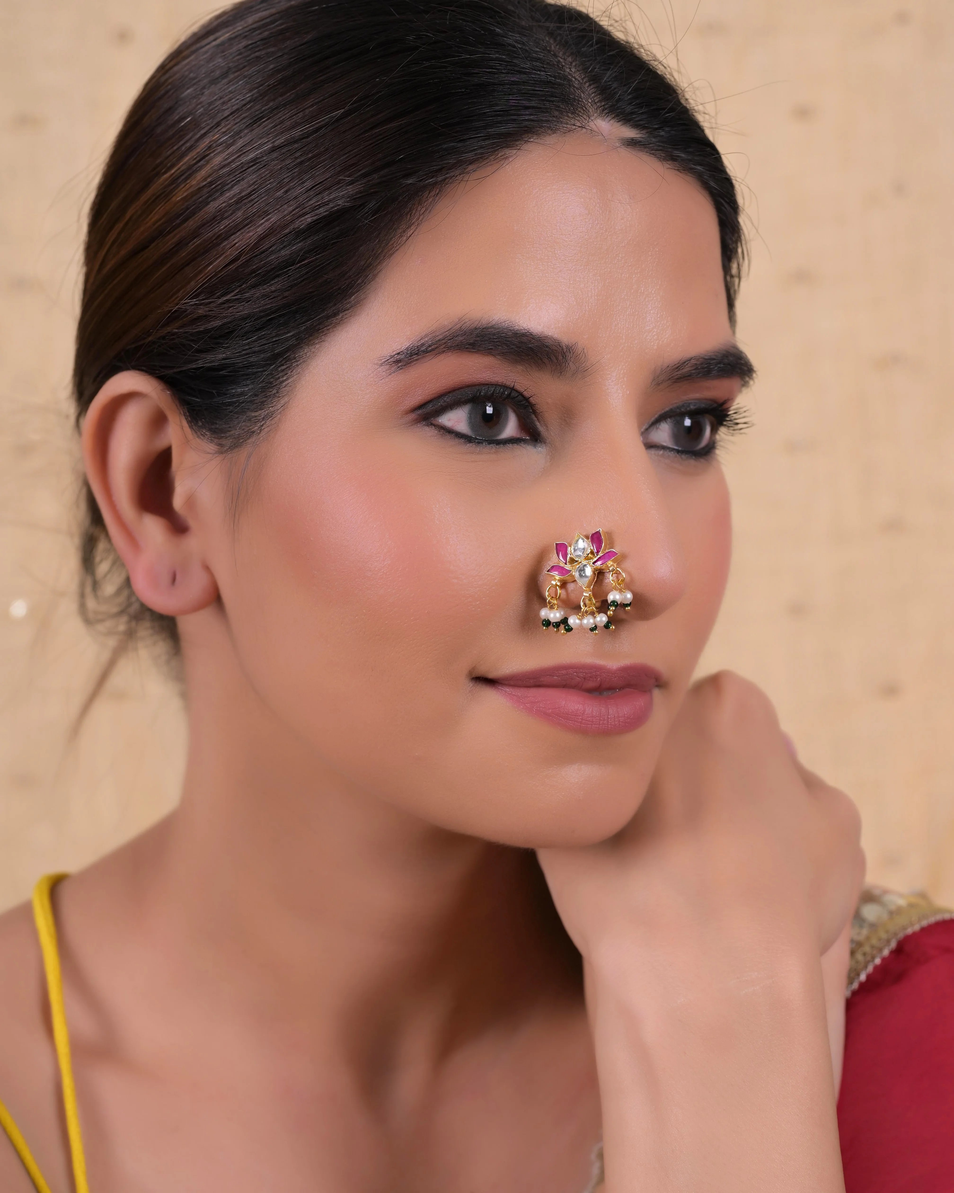 Jadau Kundan Nose Pin