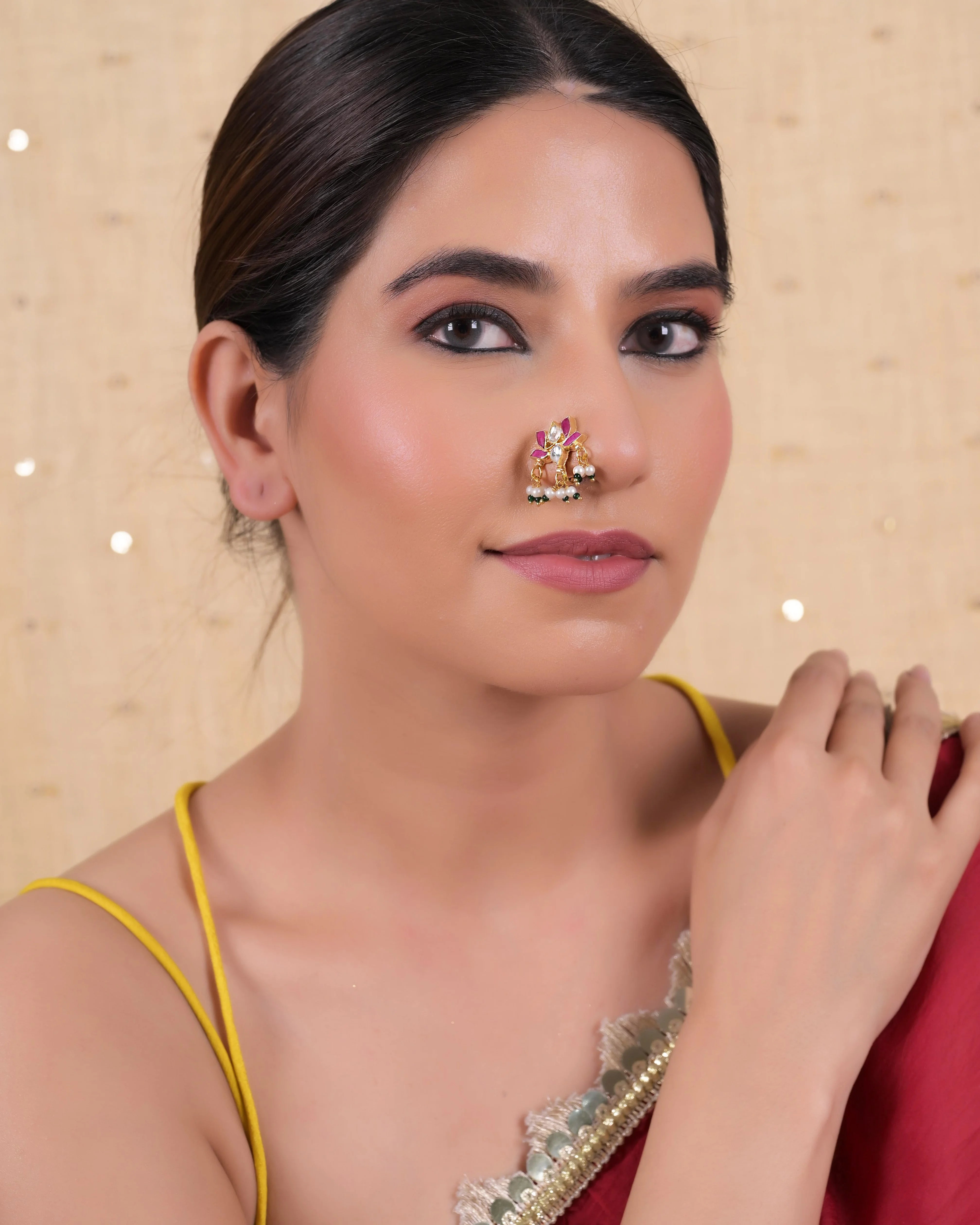 Jadau Kundan Nose Pin