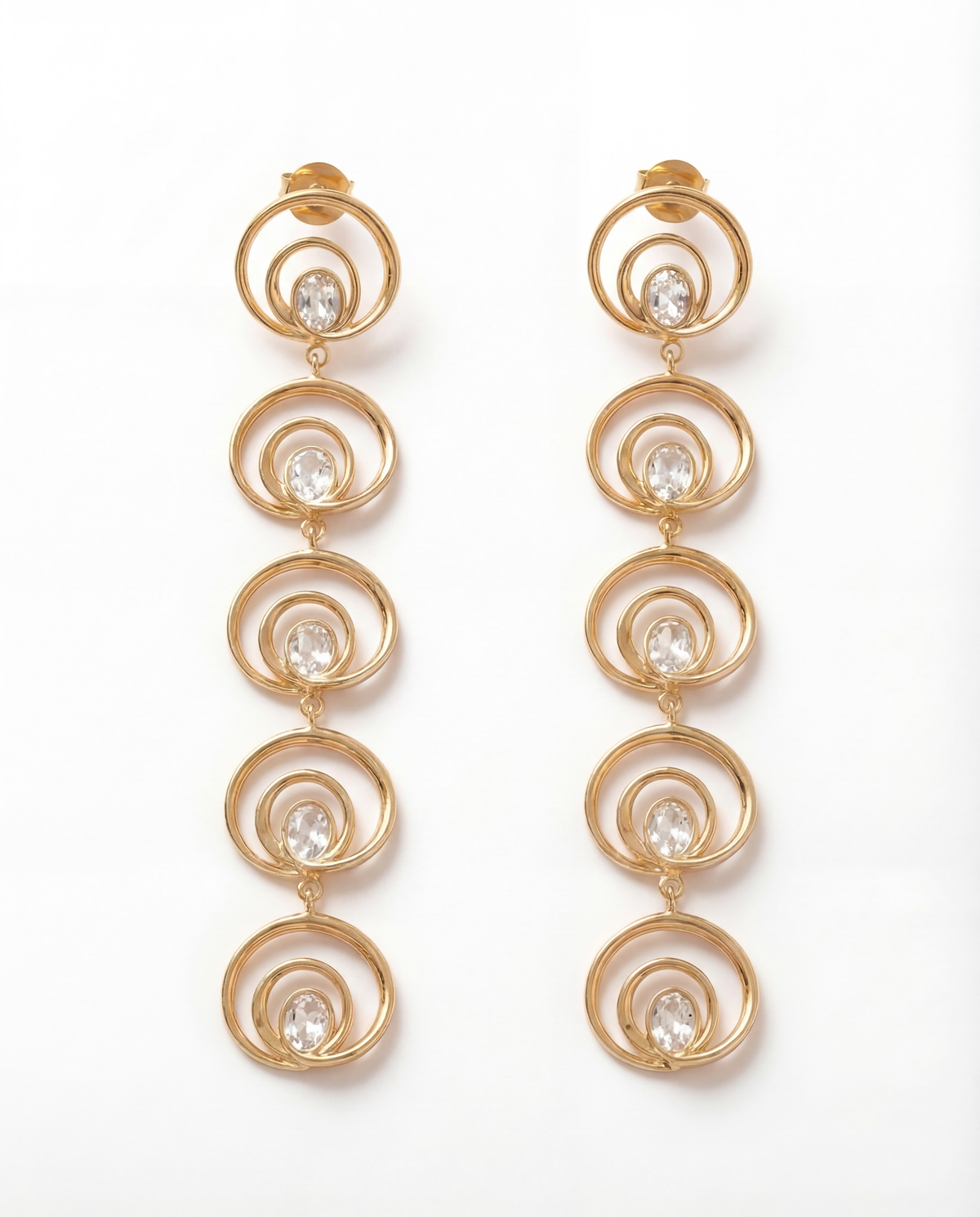 Wave long earrings