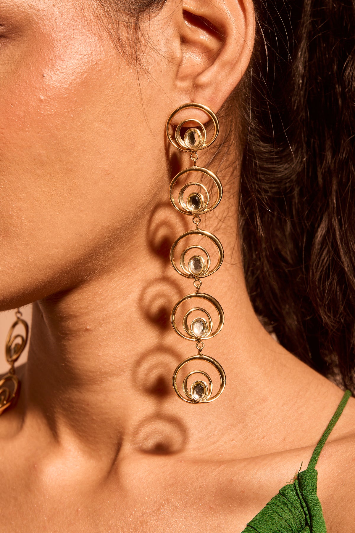 Wave long earrings