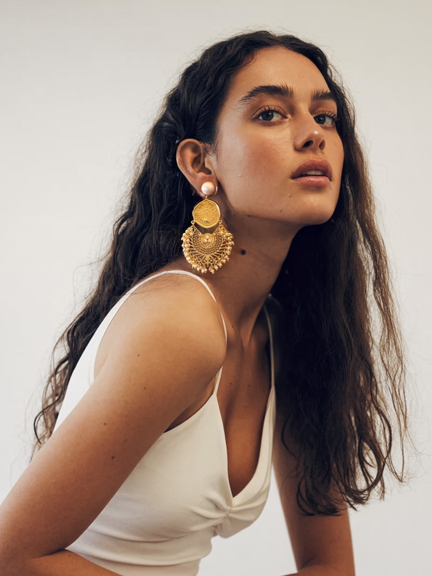 MOR COIN PEARL JHUMKA