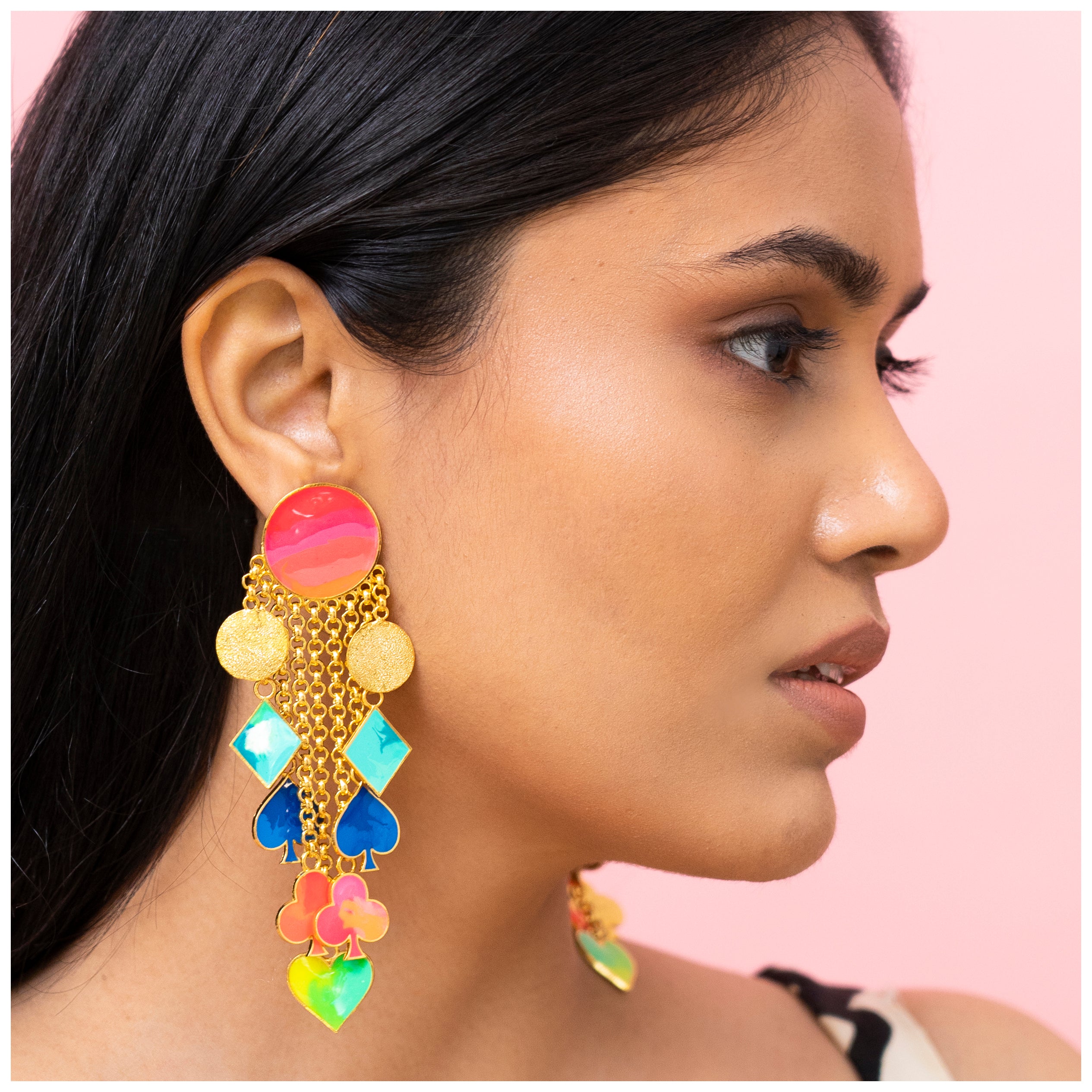 La fortuna earrings pink