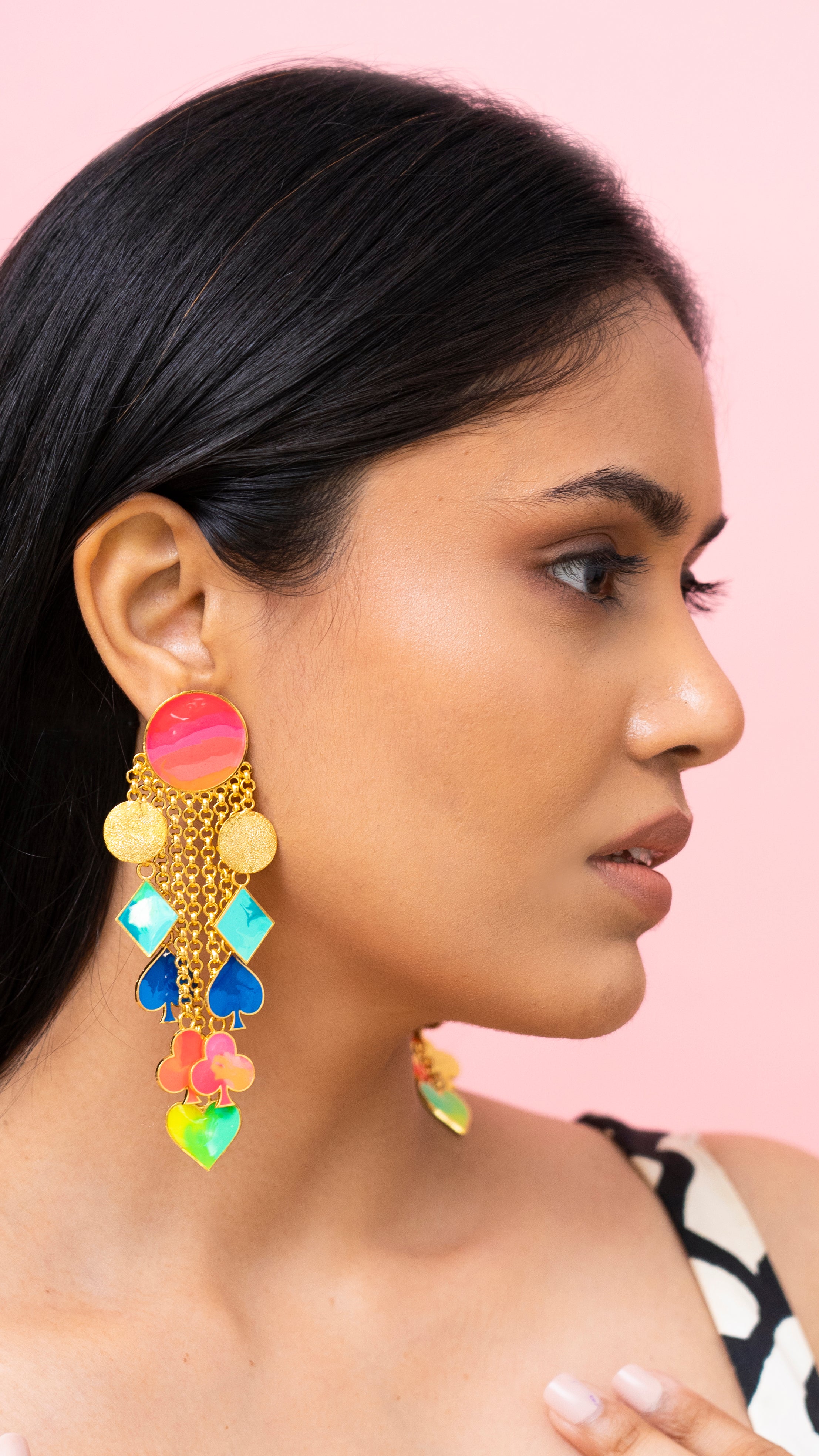 La fortuna earrings pink