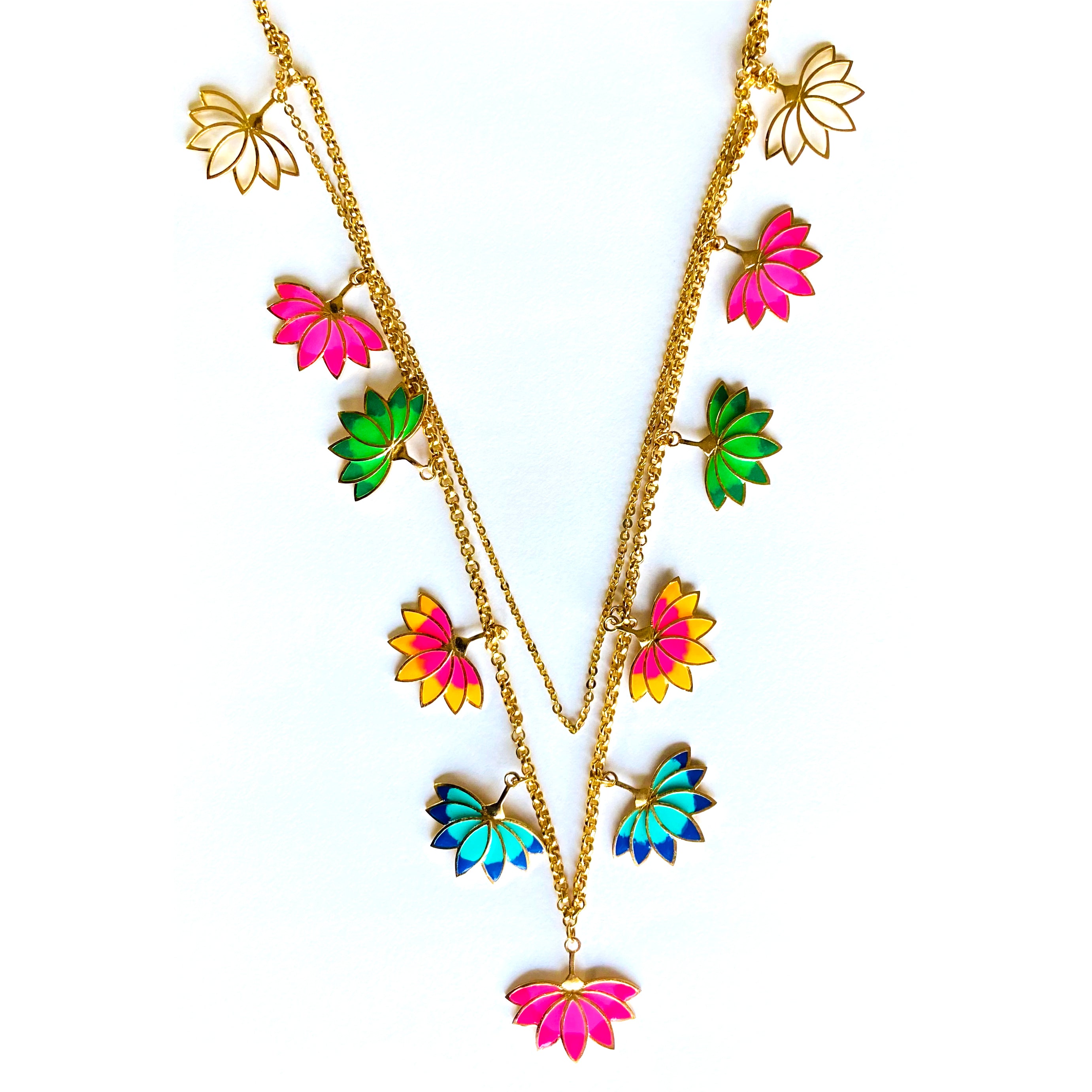 Lotus charm necklace